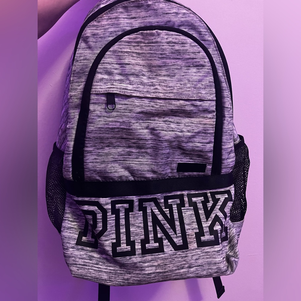 PINK Victoria's Secret Grey and Black Backpack